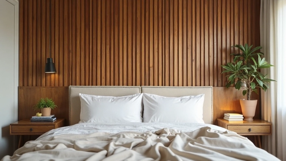 Aranżacja ściany nad łóżkiem w sypialni