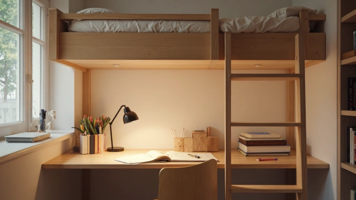 biurko pod łóżkiem