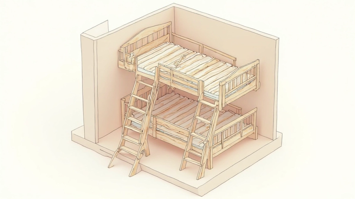 Jak zrobić łóżko piętrowe schemat