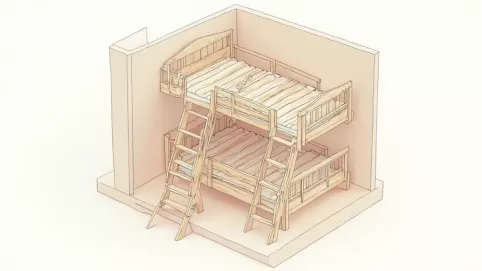 Jak zrobić łóżko piętrowe schemat