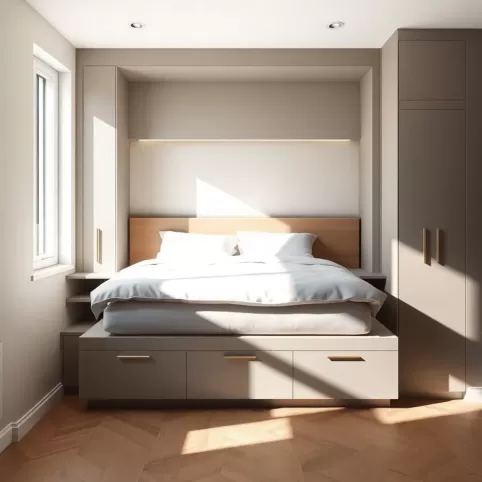 łóżko obrotowe w szafie