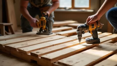 łóżko z palet  jak zrobić